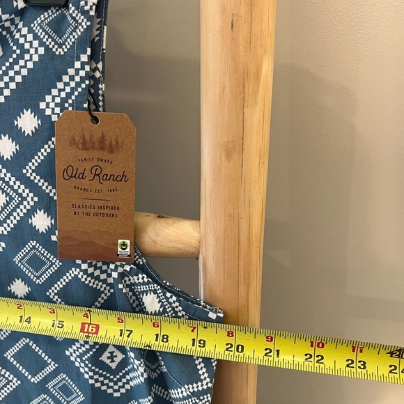 NWT Old Ranch M Organic Cotton Sleeveless Blue Geometric Pattern Tunic Dress - Picture 9 of 15